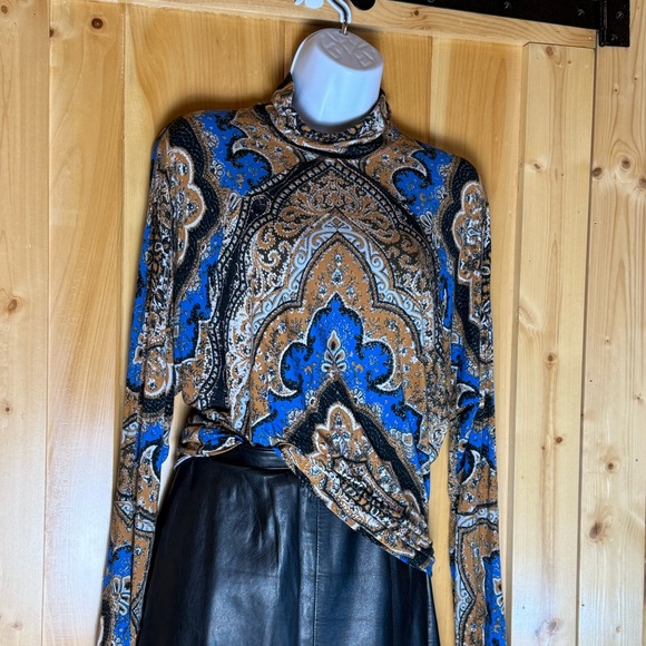 Free People Tops - Free People Eclipse Combo Turtleneck Raglan Sleeve Stretch Long Sleeve Top M